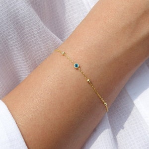 Dainty Gold Evil Eye Bracelet