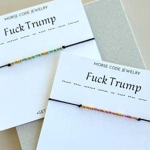 FDT Morse code Bracelet ,Anti Trump Accessories, Secret Protest Jewelry,Fuck Trump Hidden Message, Activist Gift image 10