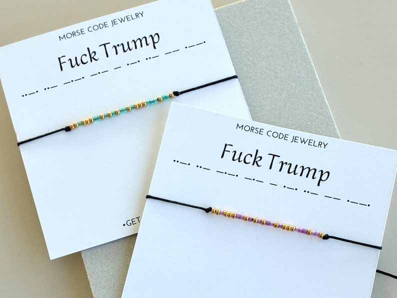 FDT Morse code Bracelet ,Anti Trump Accessories, Secret Protest Jewelry,Fuck Trump Hidden Message, Activist Gift image 10