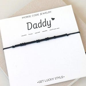 Daddy Morse Code Bracelet black ,Father's Day Gift for Dad