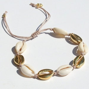 Shell bracelet Shell anklet Cowrie shell bracelet Seashell bracelet Shell jewelry Cowrie shell anklet Gold shell seashell jewelry