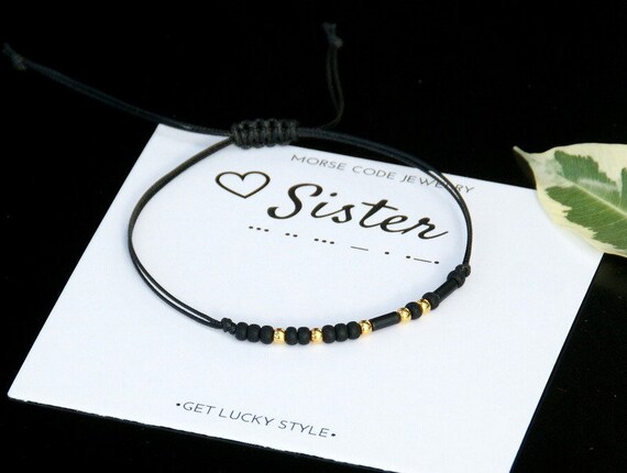 SISTER Morse Code Bracelet Sister Bracelet Gift for Sister Birtday