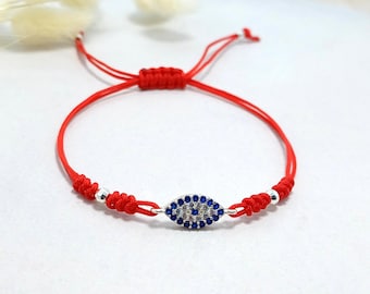 Evil eye string bracelet for women,Protection bracelet for her,Evil eye gift,Nazar bracelet,Red string evil eye,Christmas gift for her