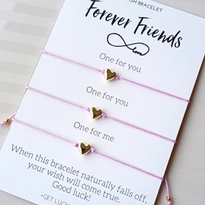 Zestaw 3 bransoletek przyjaźni – prezent dla najlepszej przyjaciółki – Forever Friends BFF