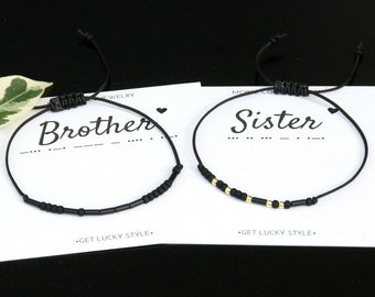 Brother Sister bracelet Morse code bracelet Brother Sister gift from sister Matching bracelet Birthday gift for Brother/Sister