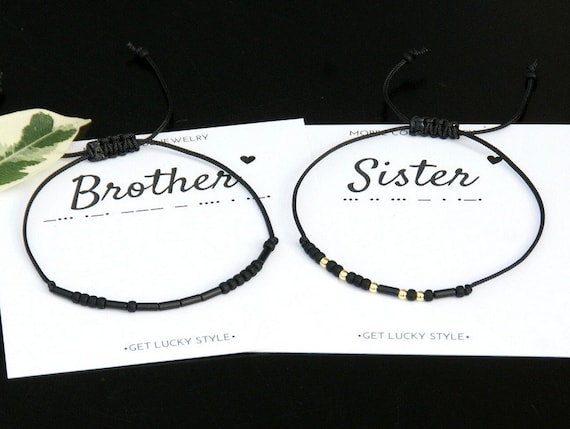 Buy Brother Sister Bracelet Morse Code Bracelet Brother Sister Online in  India  Etsy