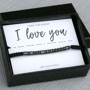 I Love You Custom Bracelet for Men Morse Code Bracelet Valentines Day ...