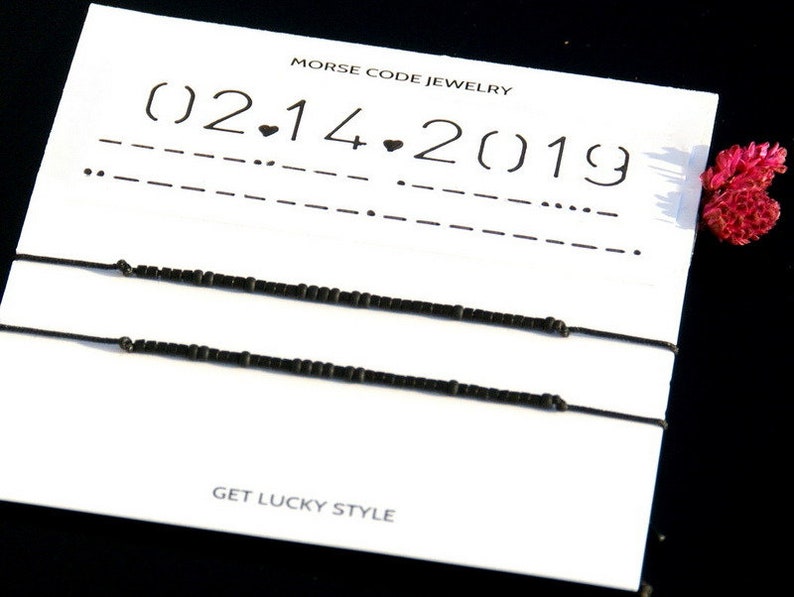 date morse code bracelets for couples.
