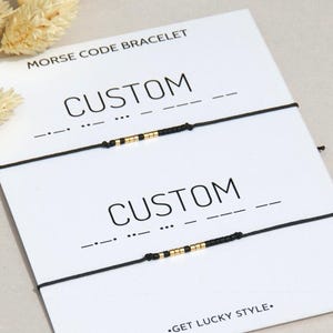 Custom Morse Code Bracelet Couple Set – Personalized Matching Jewelry for partners