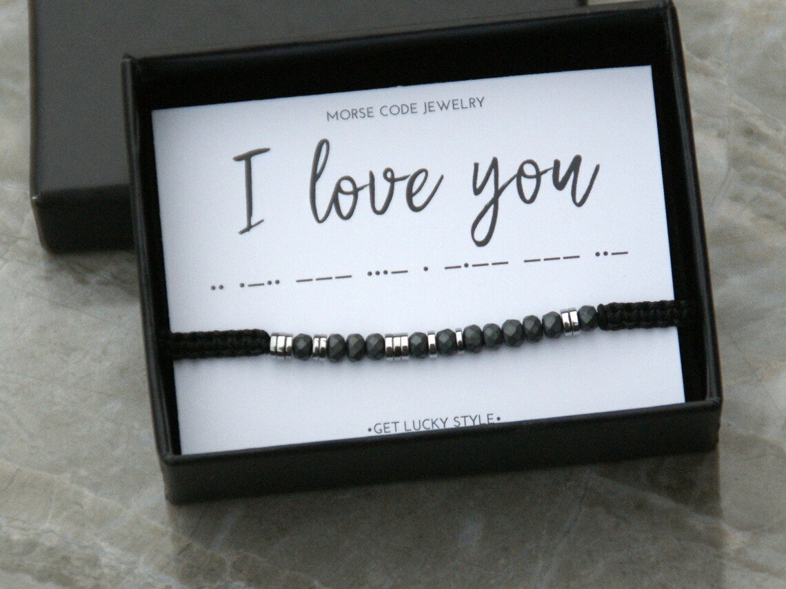 Ich liebe dich Personalisiertes Armband für Männer Morse Code Etsy