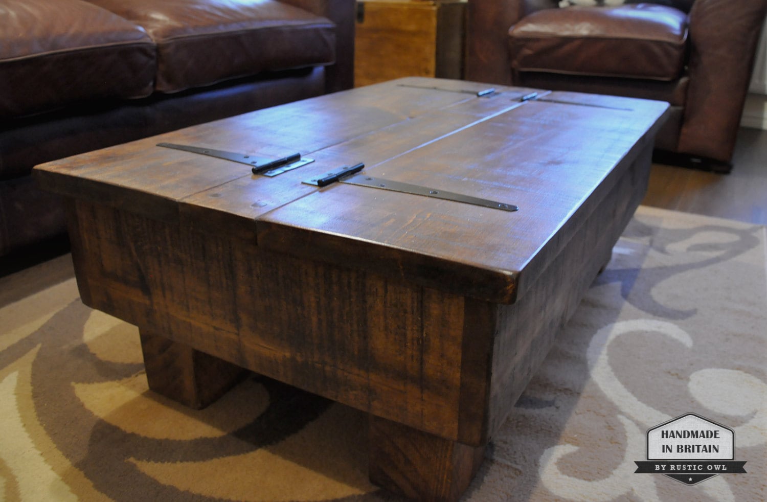 Storage Coffee Table/wood Chest. Rough Sawn Rustic Pine. 3ft 2 Etsy UK
