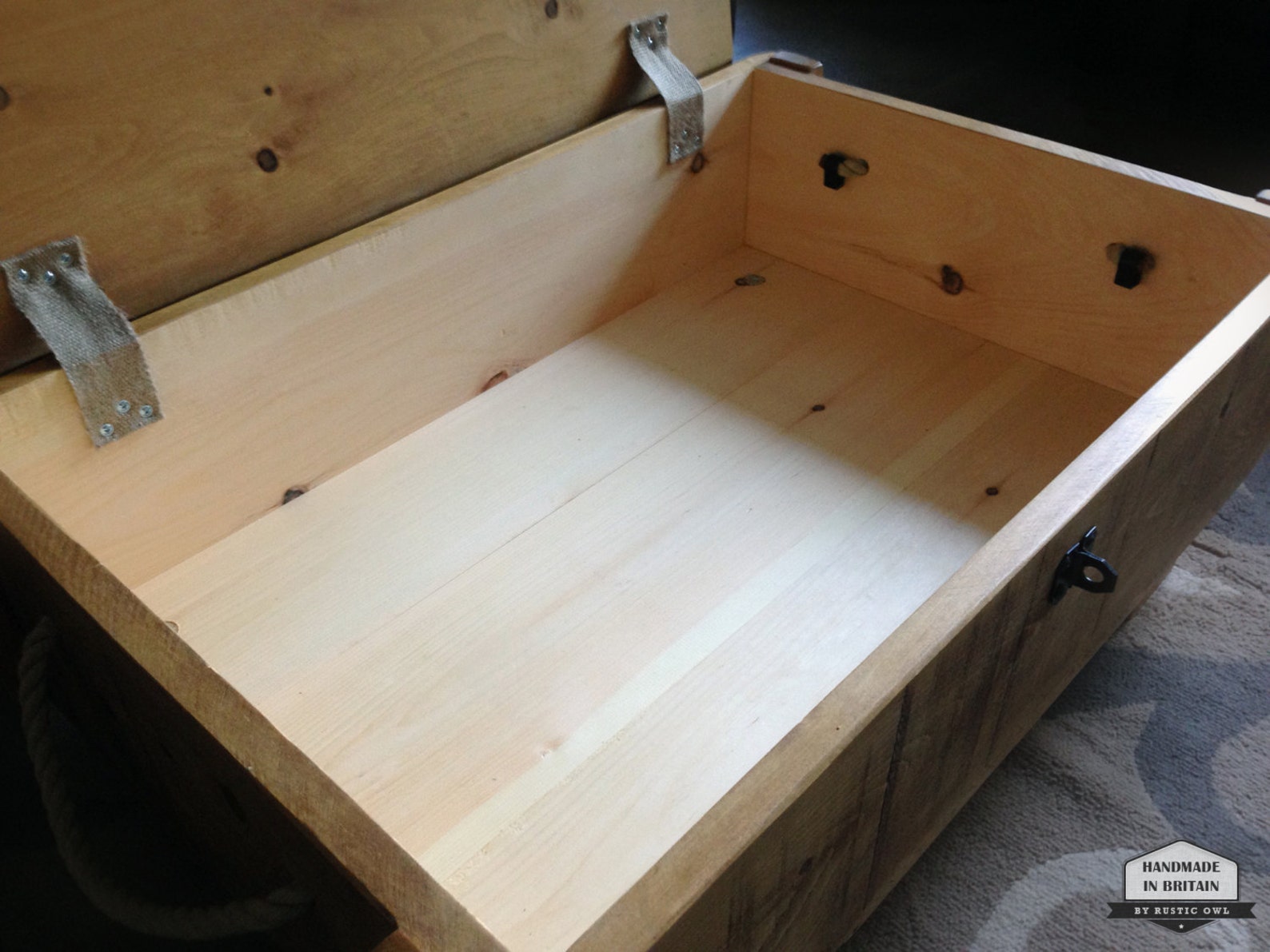 Rustic 3ft Storage Chest Coffee Table. Rough Sawn Plank Pine. Etsy