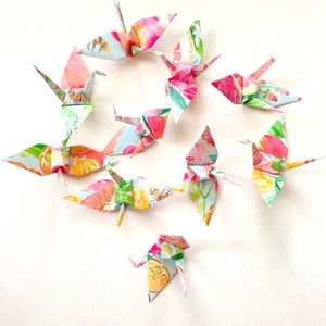 10 Small Origami Cranes: Paper Decorations