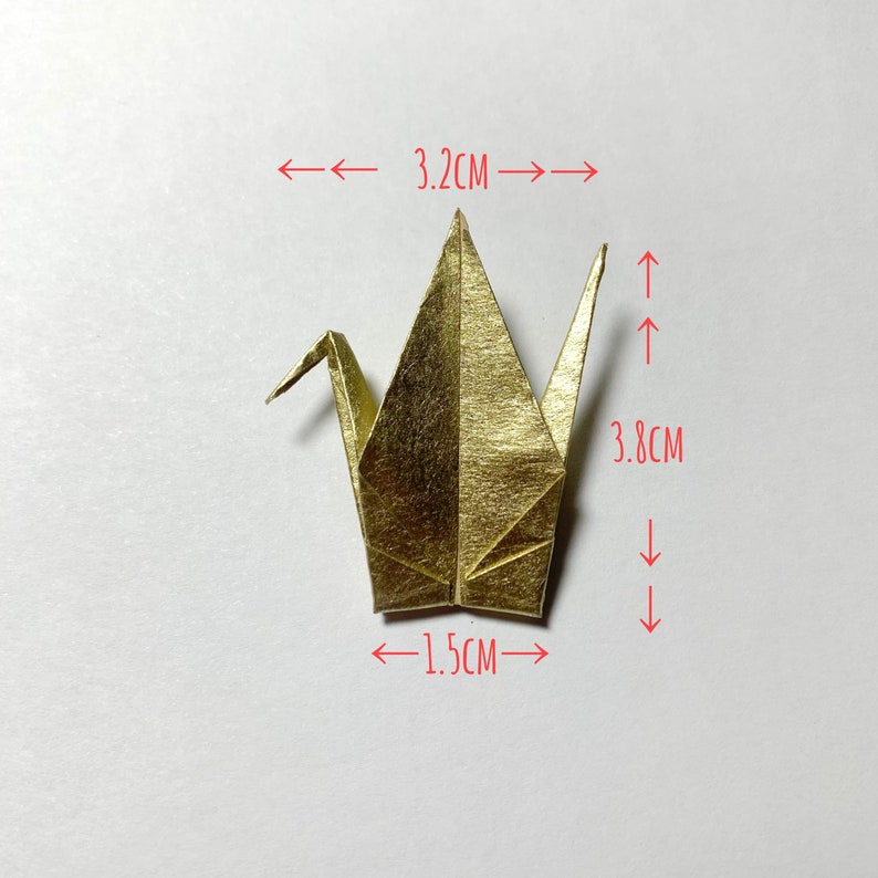 10 Small Origami cranes-Foil finish on Kraft paper/ Origami Crane Cake Toppers/ Cupcake Topper/10 Origami Cranes image 8