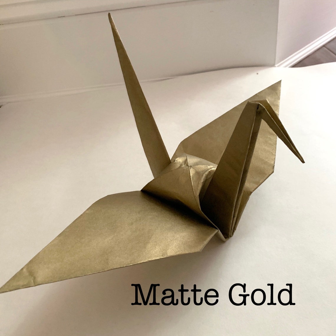 Extra Large Origami Crane/ Matte Gold Paper/ Room Decor Etsy