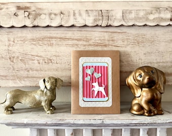 Handmade Origami Dog Greeting Card, Cute Dog Lover Card, Blank Card for Birthday or Anniversary
