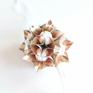 Kusudama Flower, Origami Flower, Paper Flower Ornament, Paper Flower, Room Decor, Paper Flower Ornament, Flower Kusudama image 7