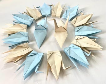 Large Origami Cranes, Pearly-Colored Origami Cranes, Shimmery Paper, Origami Room Decoration, Origami Art