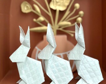 Origami Rabbit, White Bunny Decor