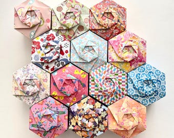 Assorted Set of Origami boxes, Handmade Hexagon Paper Boxes