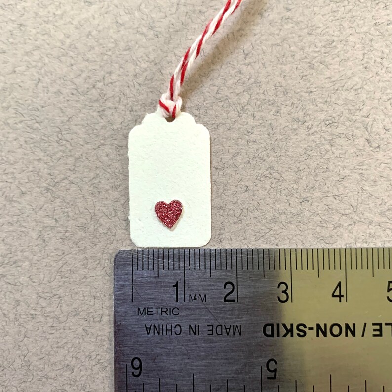 20 Tiny Gift Tags Pink Heart Gift Tags Handmade Gift Tags Small Gift Tags Heart Gift Tags Mini Gift Tags with Twine