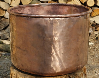 Big copper pot container plant pot vase holder handmade
