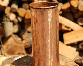 Handmade tall Copper Container, Vase, jar