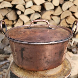 Large Coppen Pan, Handmade Copper Pot with Rustic Design