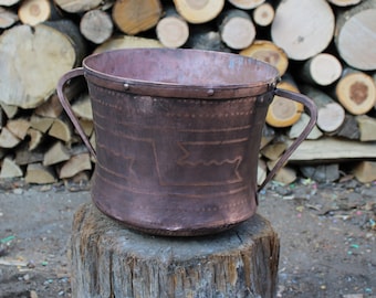 Copper basin, vase, vintage water jug, handmade