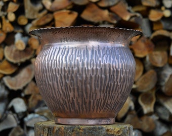 Copper pot flowerpot walnut texture handmade