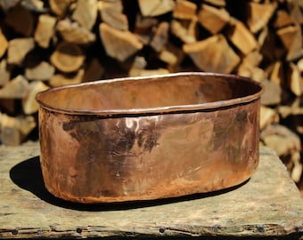 Handmade Copper planters , oval Vase, rustic flower holder , Unique Customizable Copper