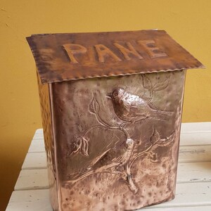 koperen buitenbrievenbus, brood- of pakkethouder, handgemaakt