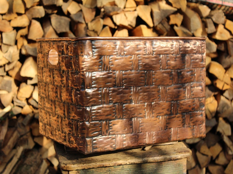 Handmade Copper Firewood Container Etsy