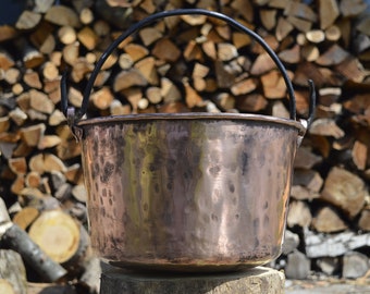 Copper pot cauldron for 'polenta', cooking pot handmade