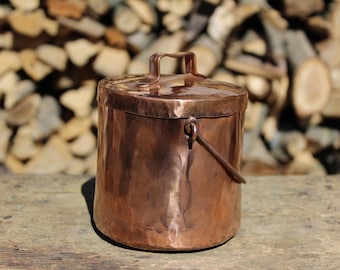 Handmade Copper Jar: Storage Bin bucket