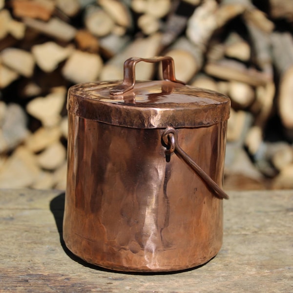 Handmade Copper Jar: Storage Bin bucket