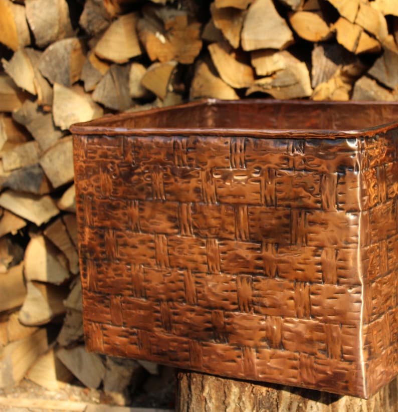 Handmade Copper Firewood Container Etsy