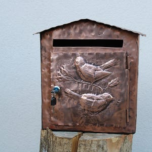 Brievenbus, brievenbus, decoratie voor buiten, handgemaakt koper