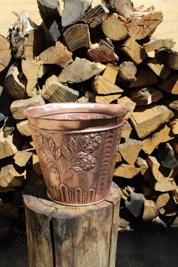 銅の大きな花瓶】イタリア製 傘立て ヴィンテージ 花びん コッパー