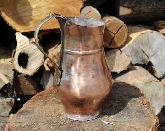 Handcrafted Rustic Copper Pitcher - Vintage Vase for Home Decor