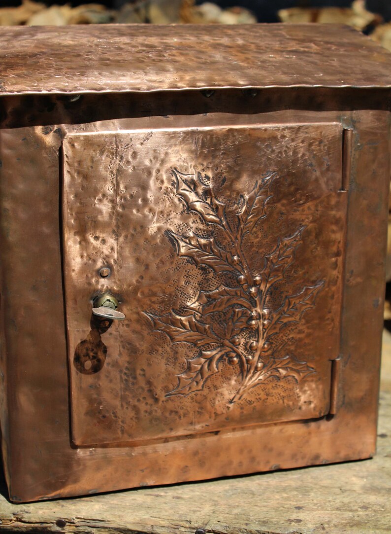 Handmade Copper Mailbox With Holly Branch Etsy