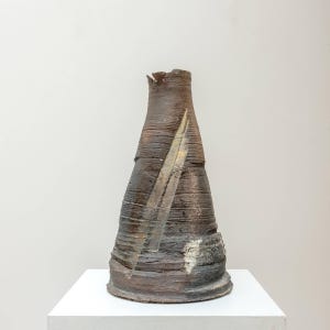 20th Century Large Stoneware Sculpture Vessel Original Modernist Art