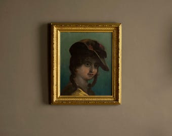 油彩画、女性の肖像画、ヴィットリオ・グッソーニ、19世紀 - Etsy 日本