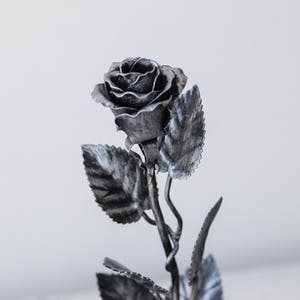 Handmade Metal Rose The Perfect Gift, Every Time. Steel Rose Silver image 5