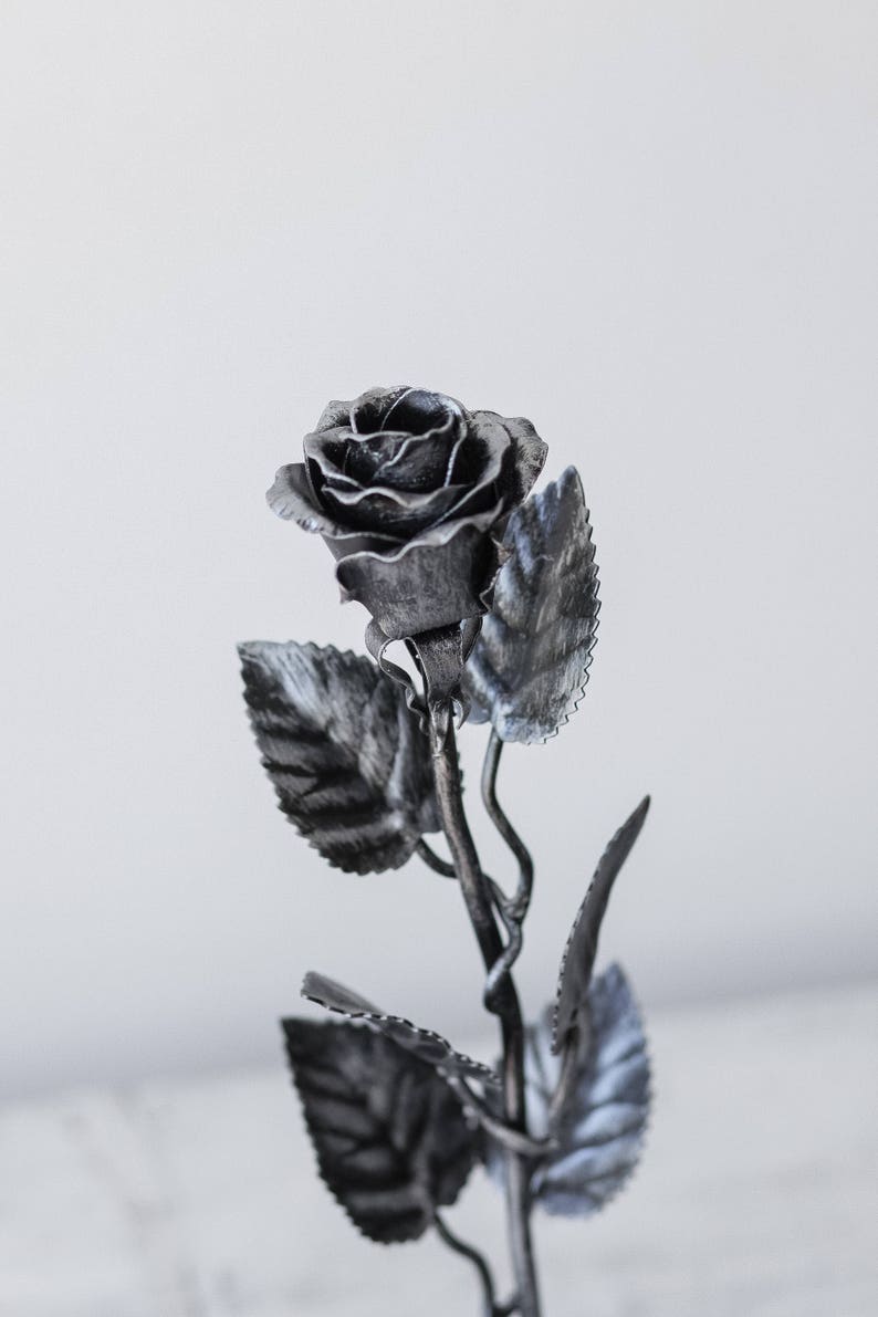 Handmade Metal Rose The Perfect Gift, Every Time. Steel Rose Silver image 5