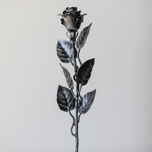 Handmade Metal Rose The Perfect Gift, Every Time. Steel Rose Silver image 2