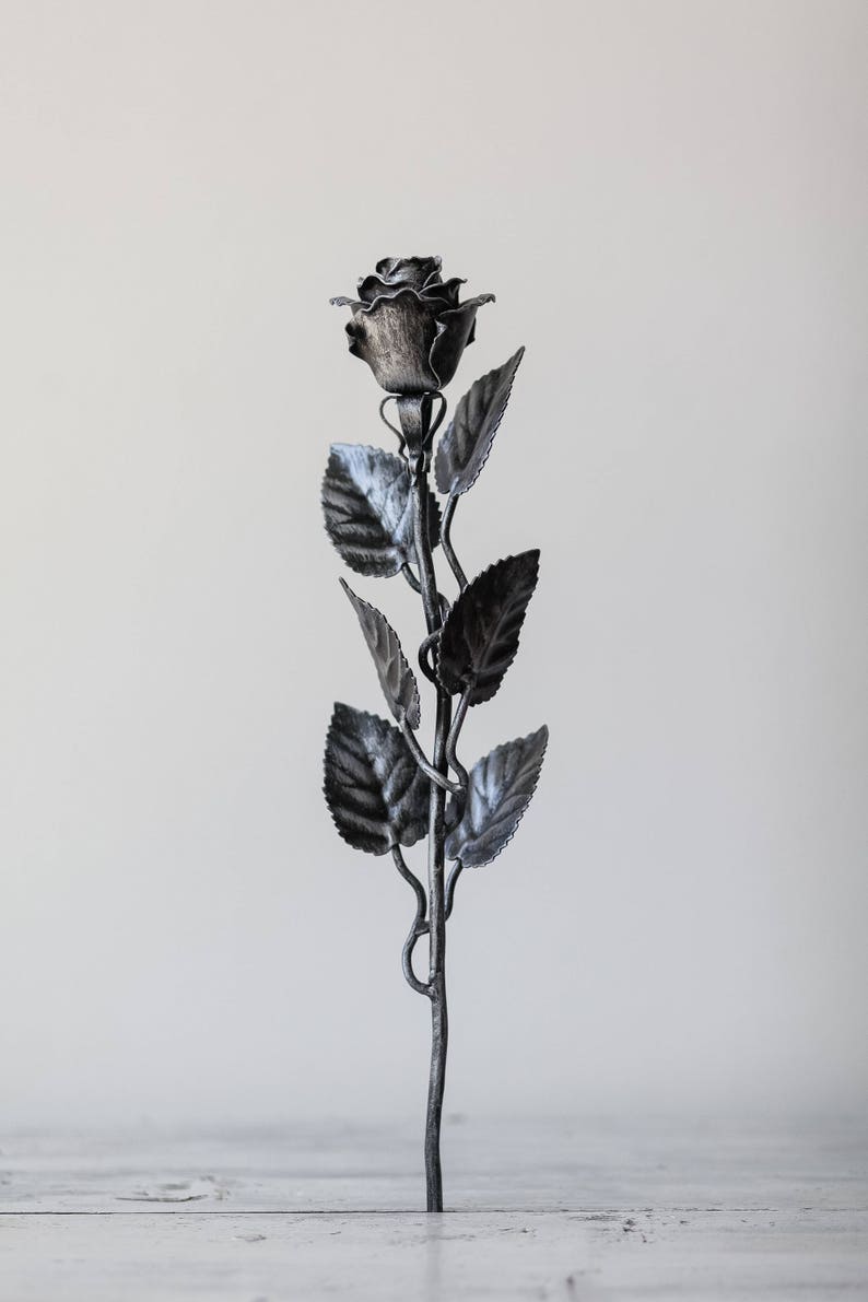 Handmade Metal Rose The Perfect Gift, Every Time. Steel Rose Silver image 2