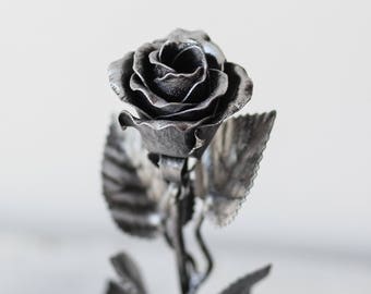 Handmade Metal Rose  The Perfect Gift, Every Time. Steel Rose (Silver)