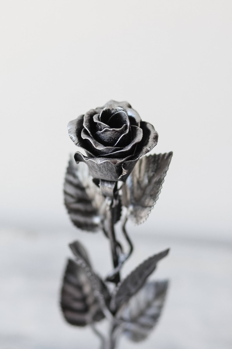 Handmade Metal Rose The Perfect Gift, Every Time. Steel Rose Silver image 1