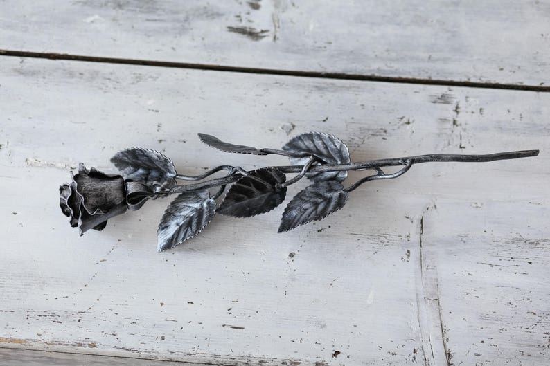 Handmade Metal Rose The Perfect Gift, Every Time. Steel Rose Silver image 4